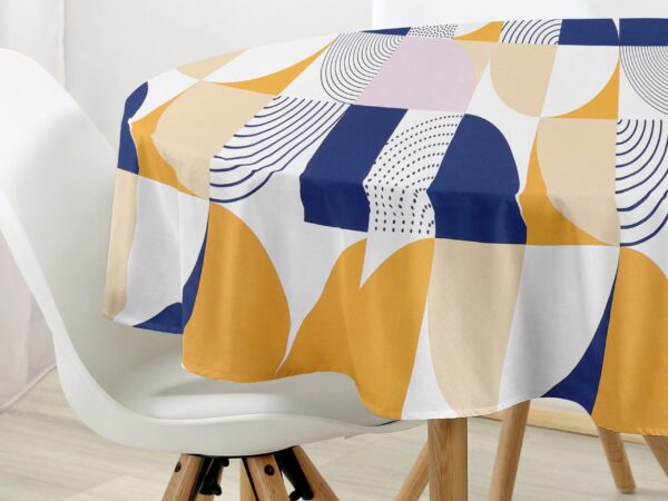 Kulatý bavlněný ubrus barevné výseče značky Škodák