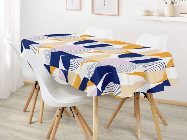 Oválný bavlněný ubrus barevné výseče značky Škodák