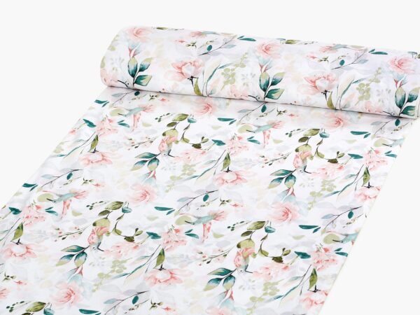 Bavlněná látka růžoví kolibříci metráž značky Škodák