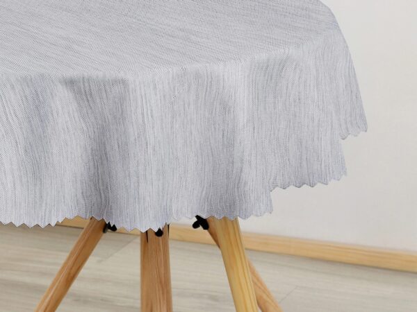 Kulatý teflonový ubrus šedý žíhaný značky Škodák