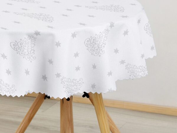 Kulatý teflonový ubrus stříbrný stromeček značky Škodák