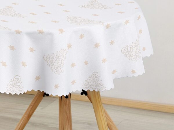 Kulatý teflonový ubrus zlatý stromeček značky Škodák