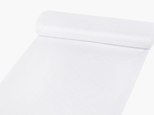 Teflonová látka bílý puntík na bílé metráž značky Škodák