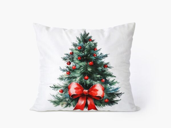 Vánoční sametový povlak na polštář vánoční stromek s mašlí značky Škodák