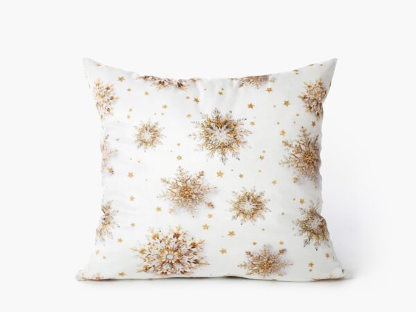 Vánoční sametový povlak na polštář zlaté vločky značky Škodák