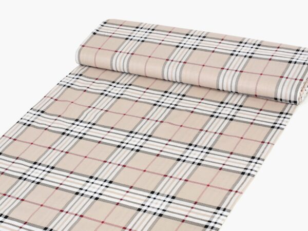 Bavlněná látka béžové káro značky Škodák