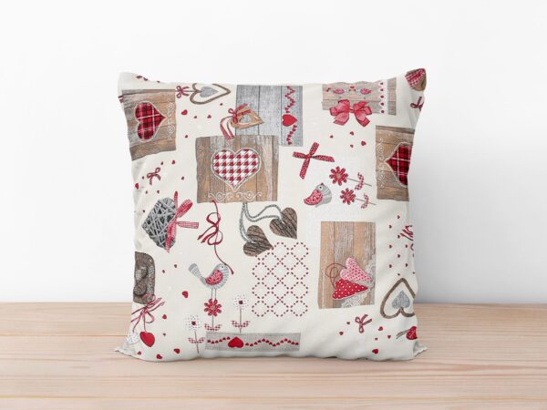 Povlak na polštář LONETA vínová srdíčka patchwork značky Škodák.