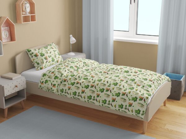 Bavlněné povlečené do školky žabky na béžové značky Škodák