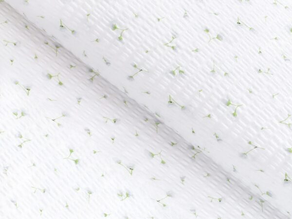 Krepová látka drobné kvítí na bílé značky Škodák