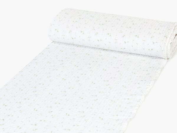 Krepová látka drobné kvítí na bílé značky Škodák