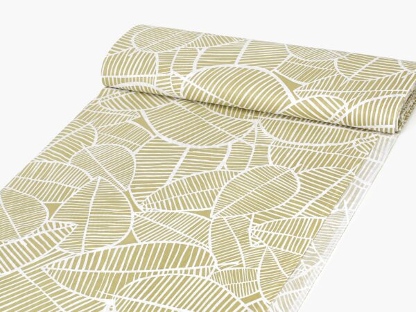 Saténová látka proužkované listy značky Škodák