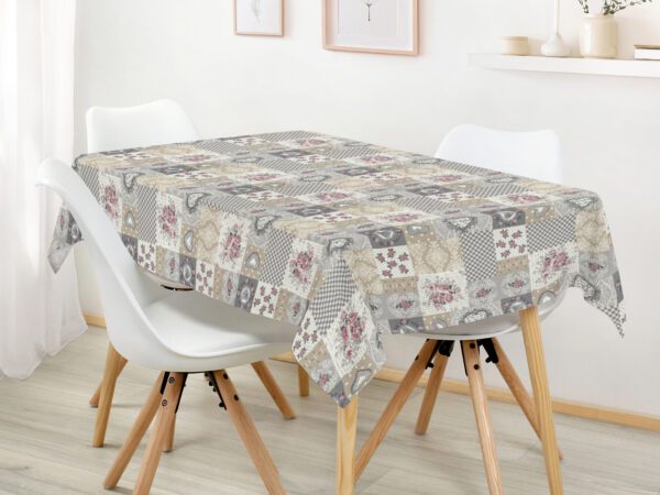 Hranatý ubrus Loneta srdce patchwork značky Škodák