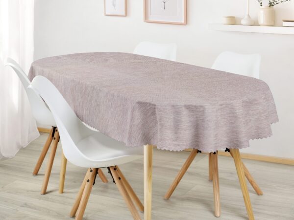 Oválný teflonový ubrus kávový s nitkou značky Škodák