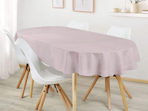 Oválný teflonový ubrus starorůžový s nitkou značky Škodák