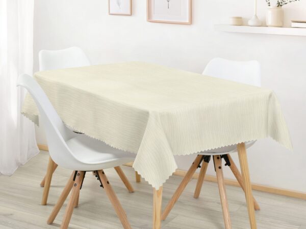 Hranatý teflonový ubrus vlnky na smetanové značky Škodák