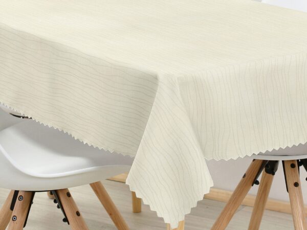 Hranatý teflonový ubrus vlnky na smetanové značky Škodák