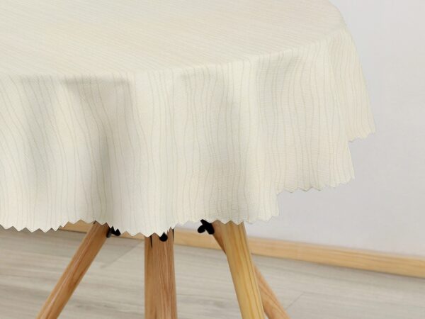 Kulatý teflonový ubrus vlnky na smetanové značky Škodák