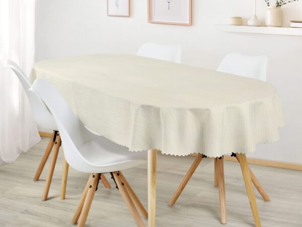 Oválný teflonový ubrus vlnky na smetanové značky Škodák