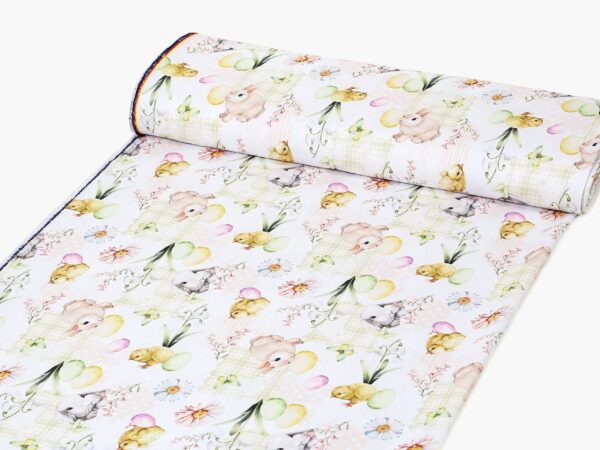 Teflonová látka zajíček a kuřátko metráž značky Škodák