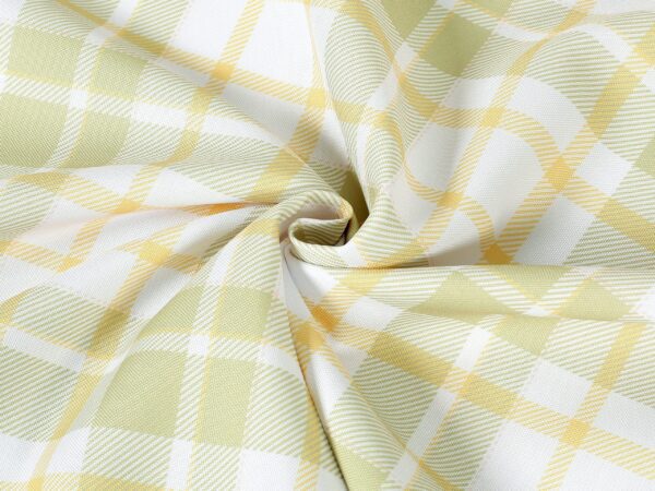 Teflonová látka žluté a zelené káro metráž značky Škodák