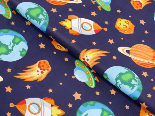 Bavlna metráž barevný vesmír značky Škodák