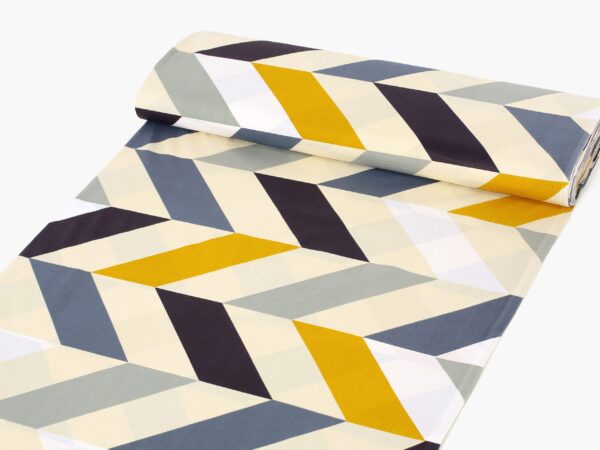 Bavlna metráž hořčicový cikcak značky Škodák