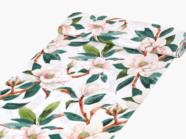 Bavlna metráž magnolie s listy značky Škodák