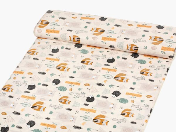 Bavlna metráž ježek v lese značky Škodák