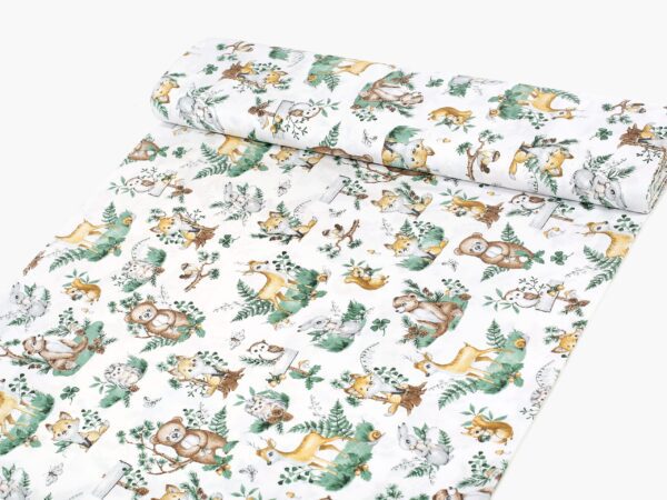 Bavlna metráž zvířátka v lese značky Škodák