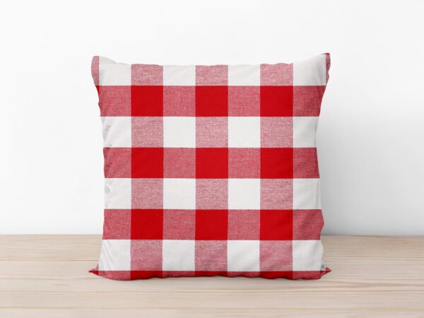 Bavlněný povlak na polštář Kanafas červeno bílá kostka velká značky Škodák