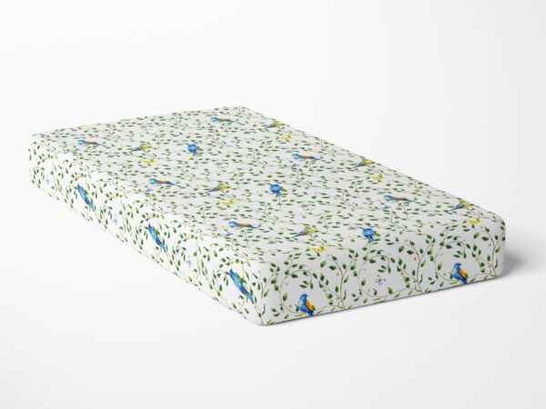 Bavlněné napínací prostěradlo barevní ptáčci značky Škodák