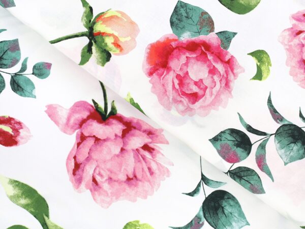 Bavlna květy pivoňky metráž značky Škodák