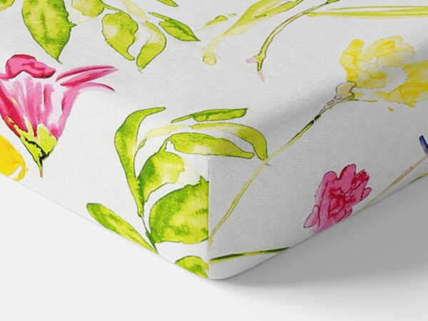 Bavlněné napínací prostěradlo žluté květy s tulipány značky Škodák