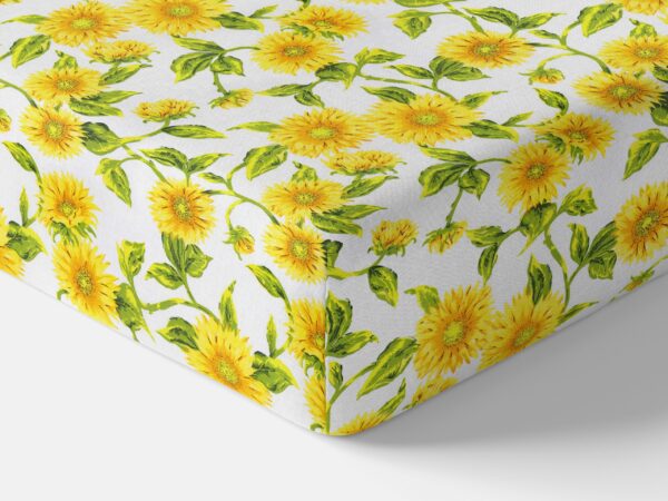 Bavlněné napínací prostěradlo slunečnice