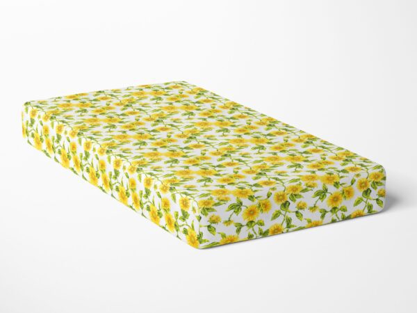 Bavlněné napínací prostěradlo slunečnice