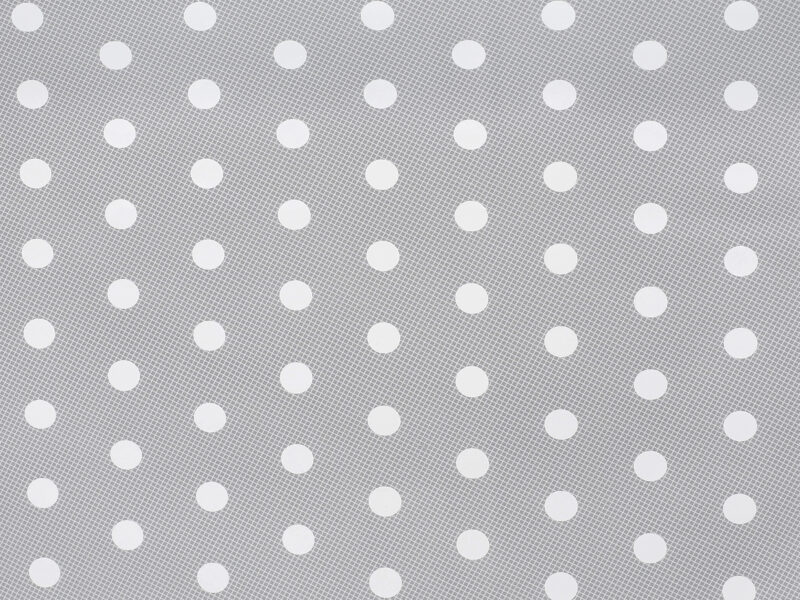 PVC ubrus Bílý puntík na šedé 120x140 cm