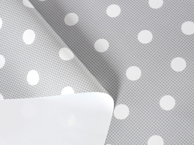 PVC ubrus Bílý puntík na šedé 120x140 cm