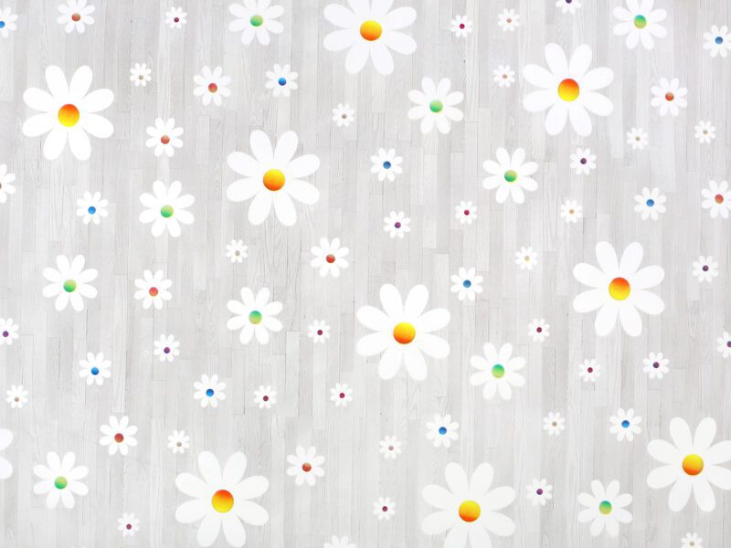PVC ubrus kopretiny na šedé 118x140 cm