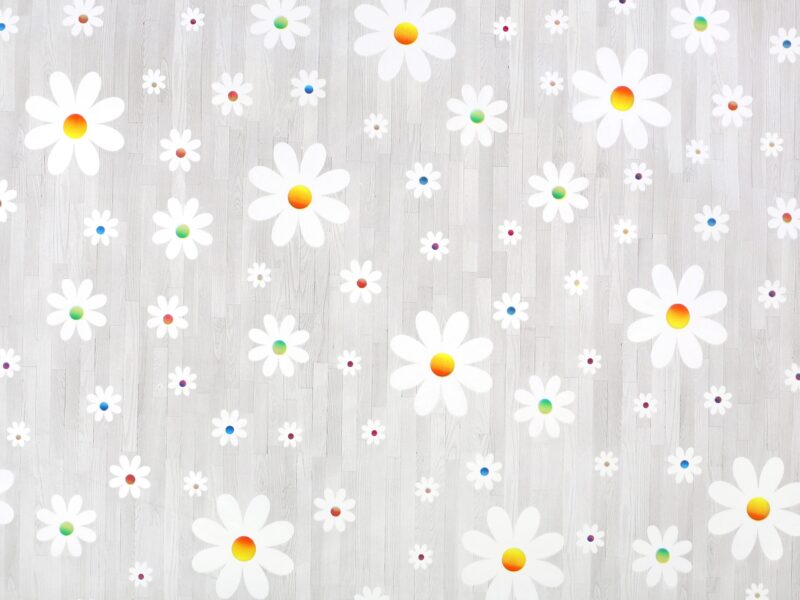 PVC ubrus kopretiny na šedé 118x140 cm