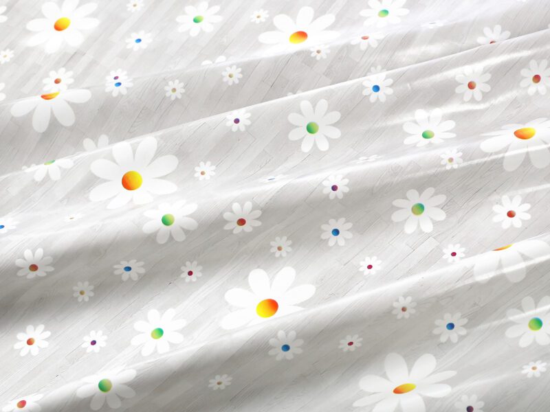 PVC ubrus kopretiny na šedé 118x140 cm