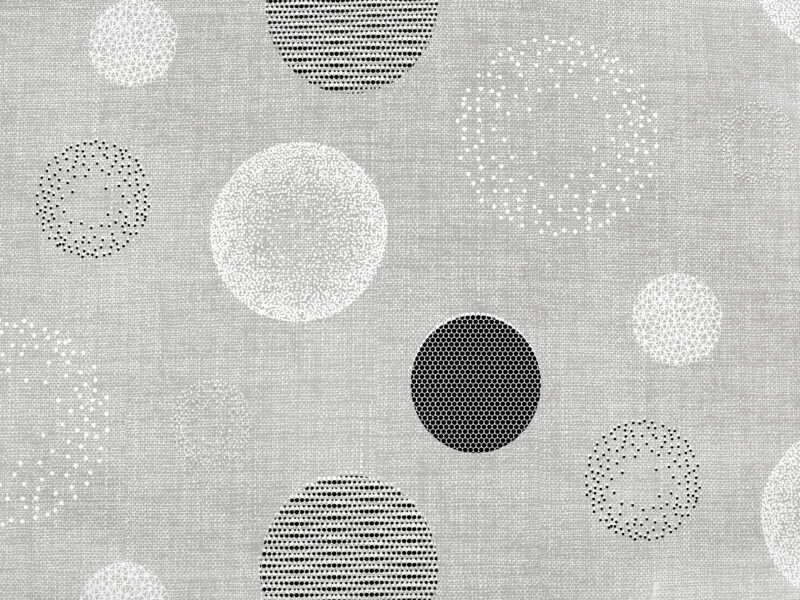 PVC ubrus kruhy na šedé 118x140 cm