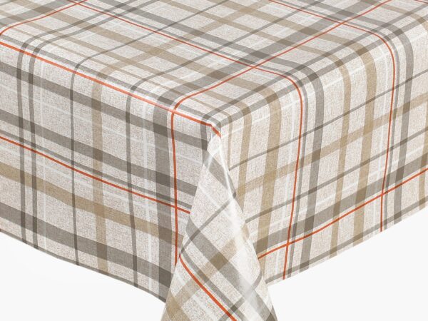 PVC ubrusovina žluto-hnědé káro metráž 140 cm