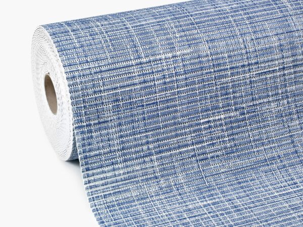 Pěnová rohož do koupelny modrá mřížka šířka 65 cm