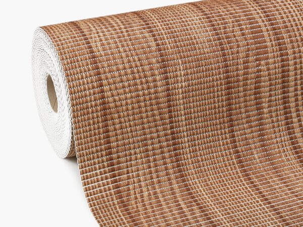 Pěnová rohož do koupelny hnědé dřevo šířka 65 cm