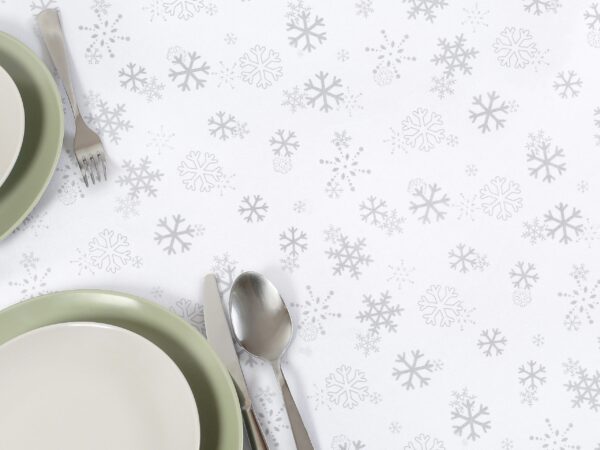 Kulatý teflonový ubrus stříbrné vločky značky Škodák