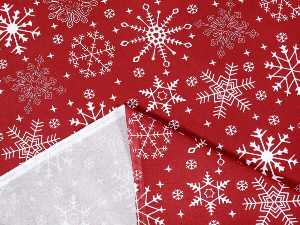 Bavlněný povlak na polštářek Terra vločky na červené značky Škodák