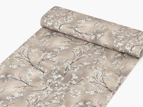 Dekorační látka VALORA růžová větvička metráž šířka 140 cm