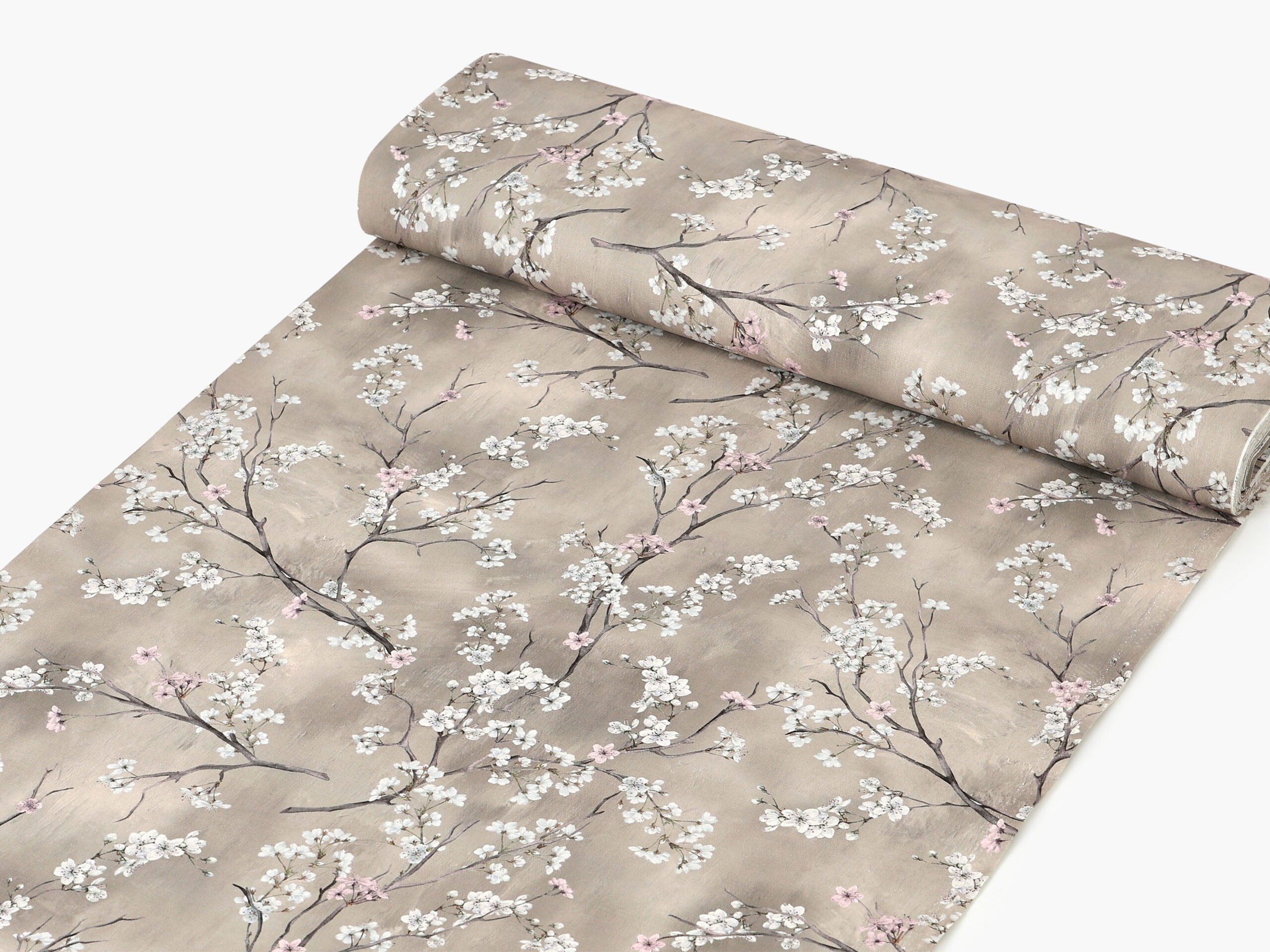 Dekorační látka VALORA růžová větvička metráž šířka 140 cm