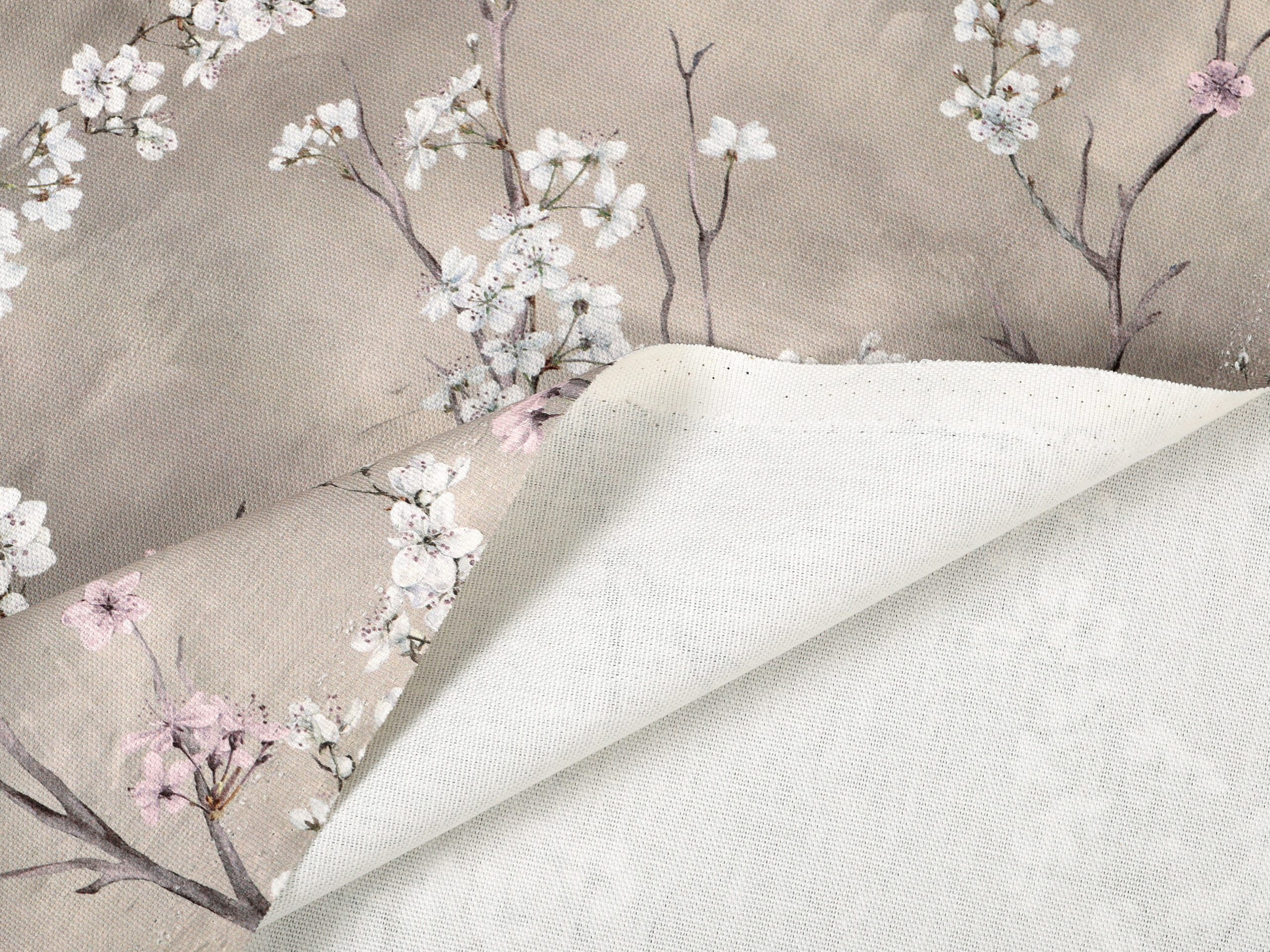 Dekorační látka VALORA růžová větvička metráž šířka 140 cm