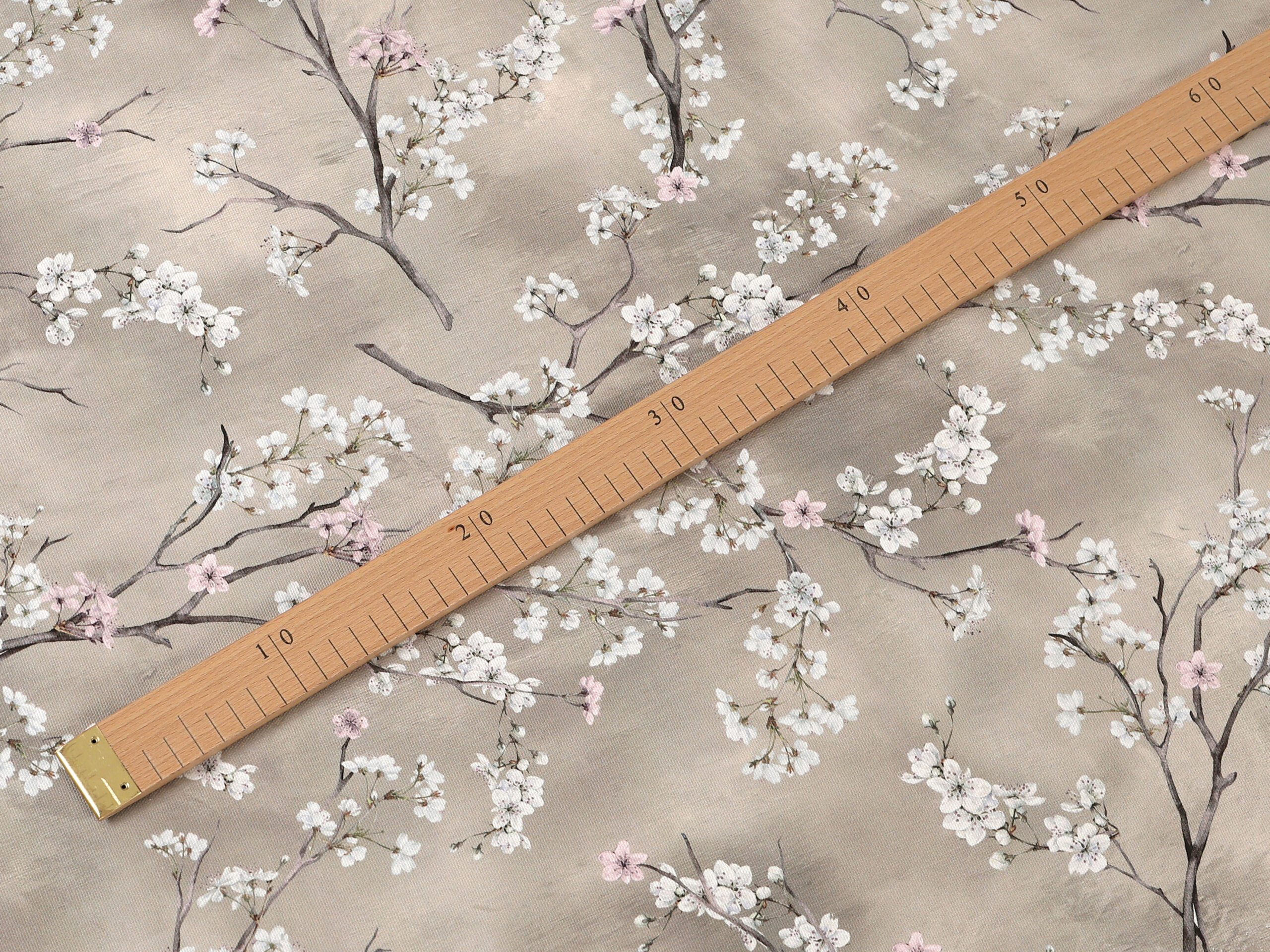 Dekorační látka VALORA růžová větvička metráž šířka 140 cm